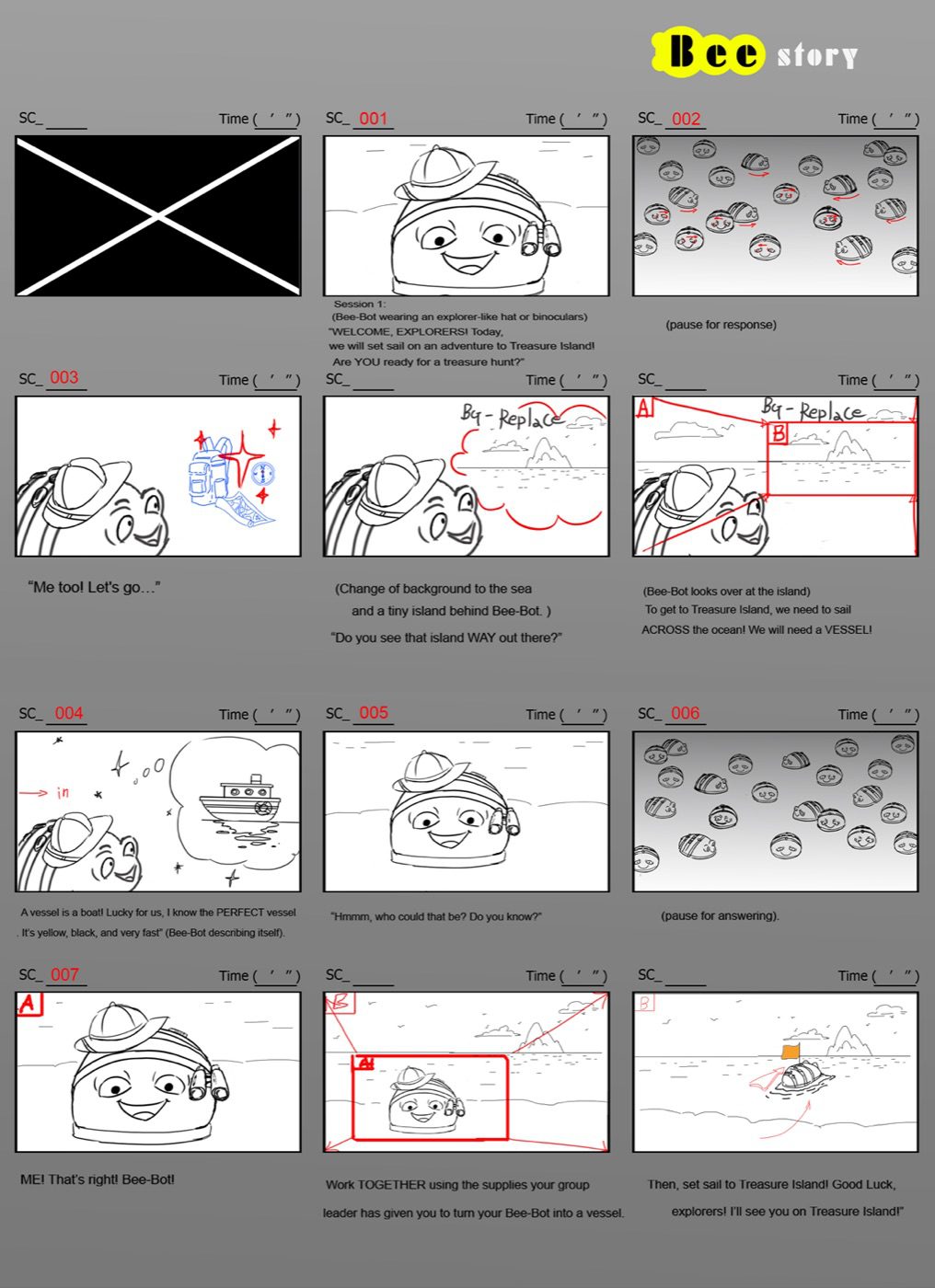 Bee-Bot Session 1 Storyboard