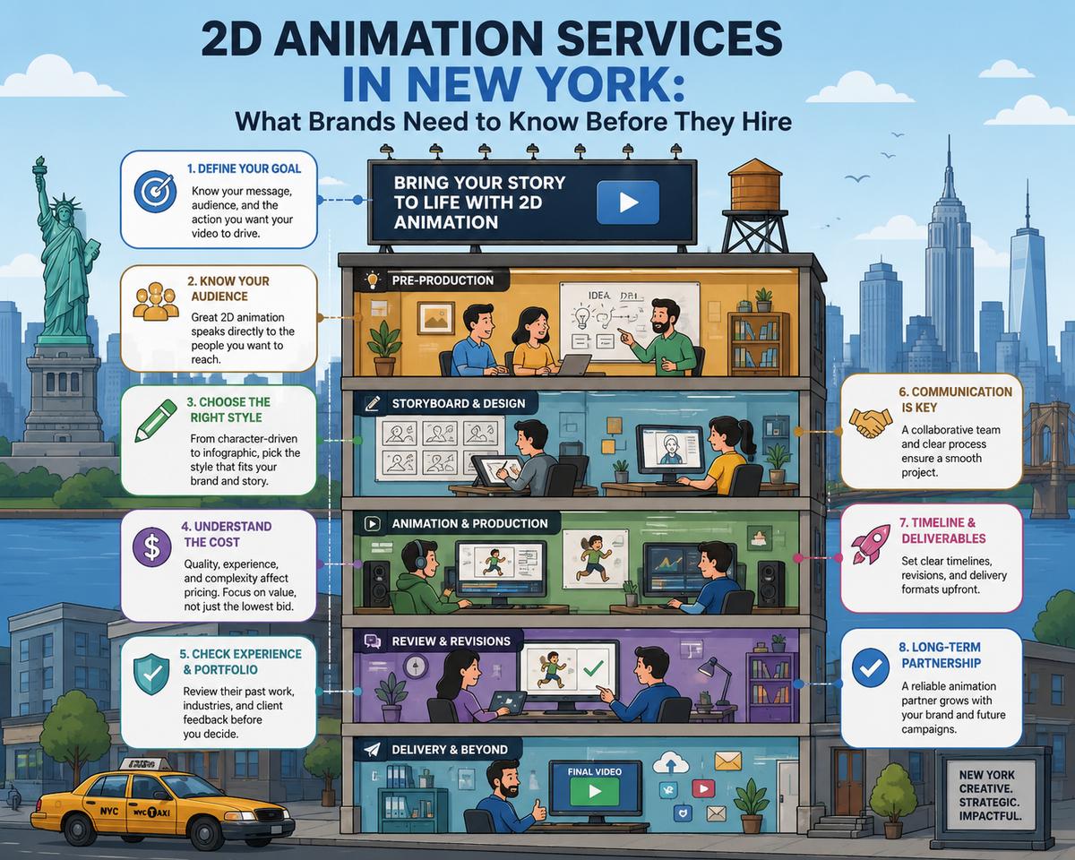 Professional 2D animation services in New York delivered by Magic Motion Studio