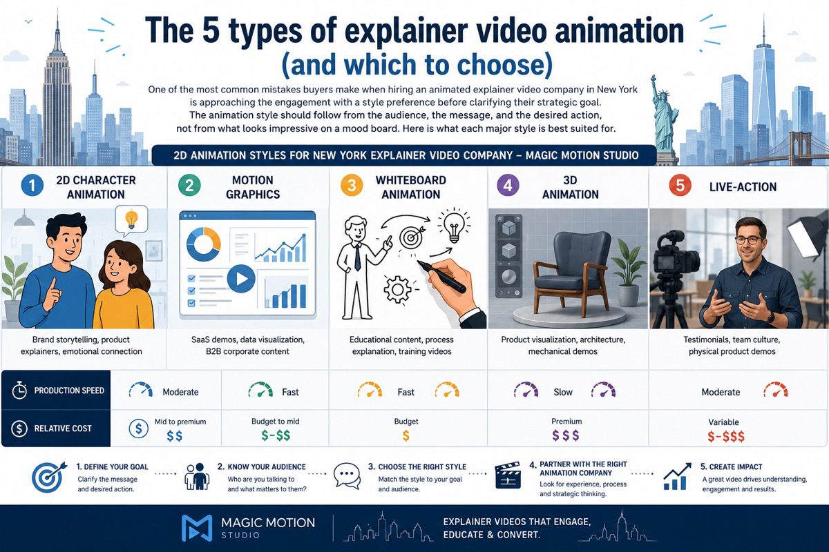 explainer video new york animation styles