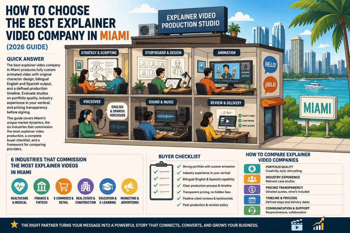 Explainer video company in Miami 3 Explainer video company in Miami producing 2D animated videos for fintech crypto real estate and Latin American market brands in Brickell Wynwood and Coral Gables
