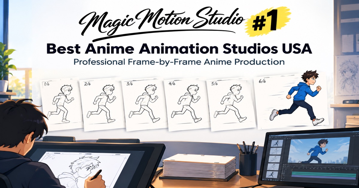 Best Anime Animation Studios USA 2 best anime animation studios USA showing professional frame-by-frame anime production work