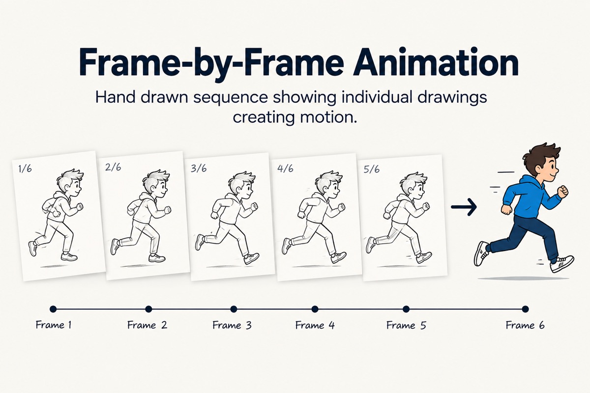 What Is Frame-by-Frame Animation 2 what is frame-by-frame animation hand drawn sequence showing individual drawings creating motion